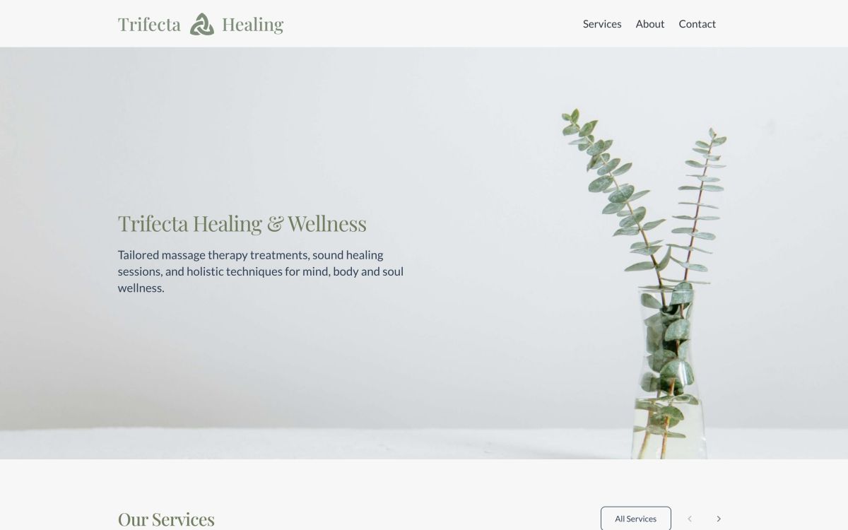 Trifecta Healing and Wellness homepage