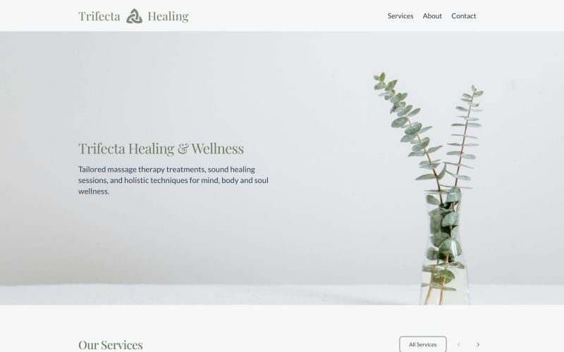 Trifecta Healing and Wellness homepage