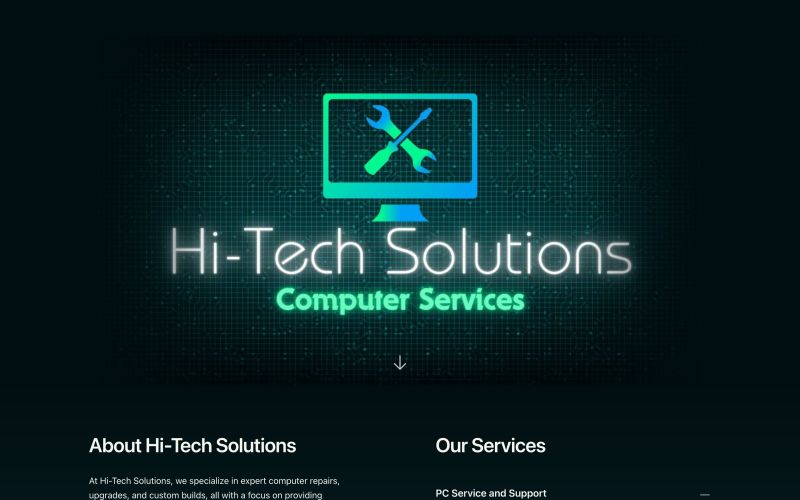Hi-Tech Solutions computer services homepage